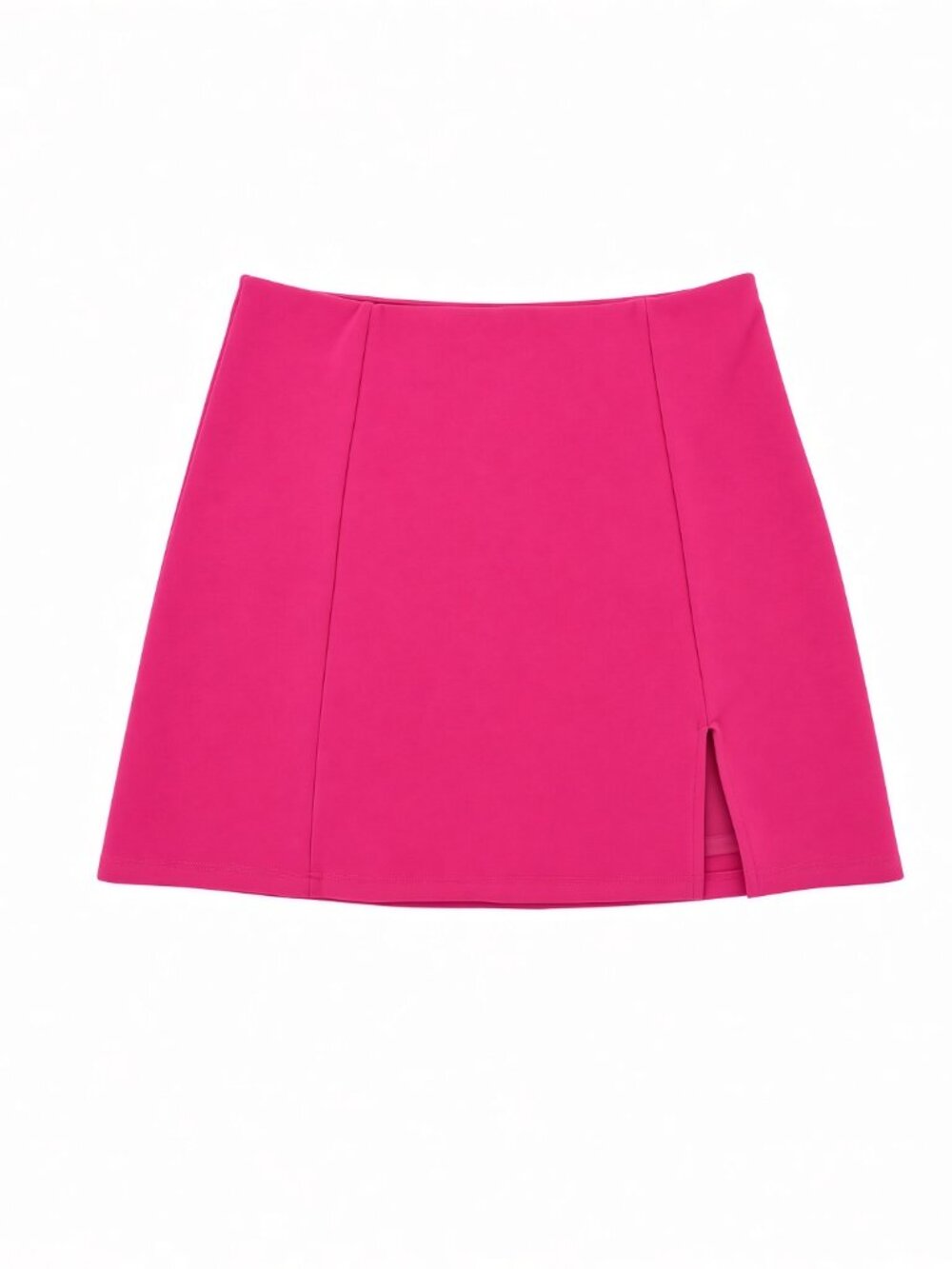 Lulus Bright Pink Structured Mini Skirt Side Slit Size M NWT